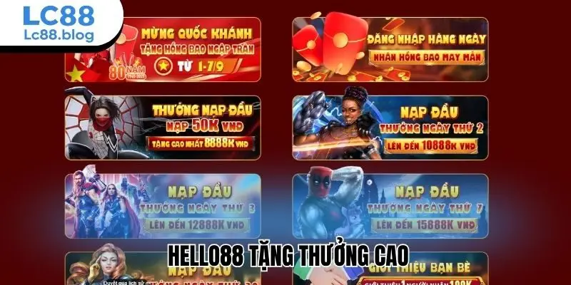  Hello88 tặng thưởng cao