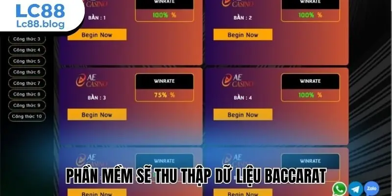 Phần mềm sẽ thu thập dữ liệu baccarat